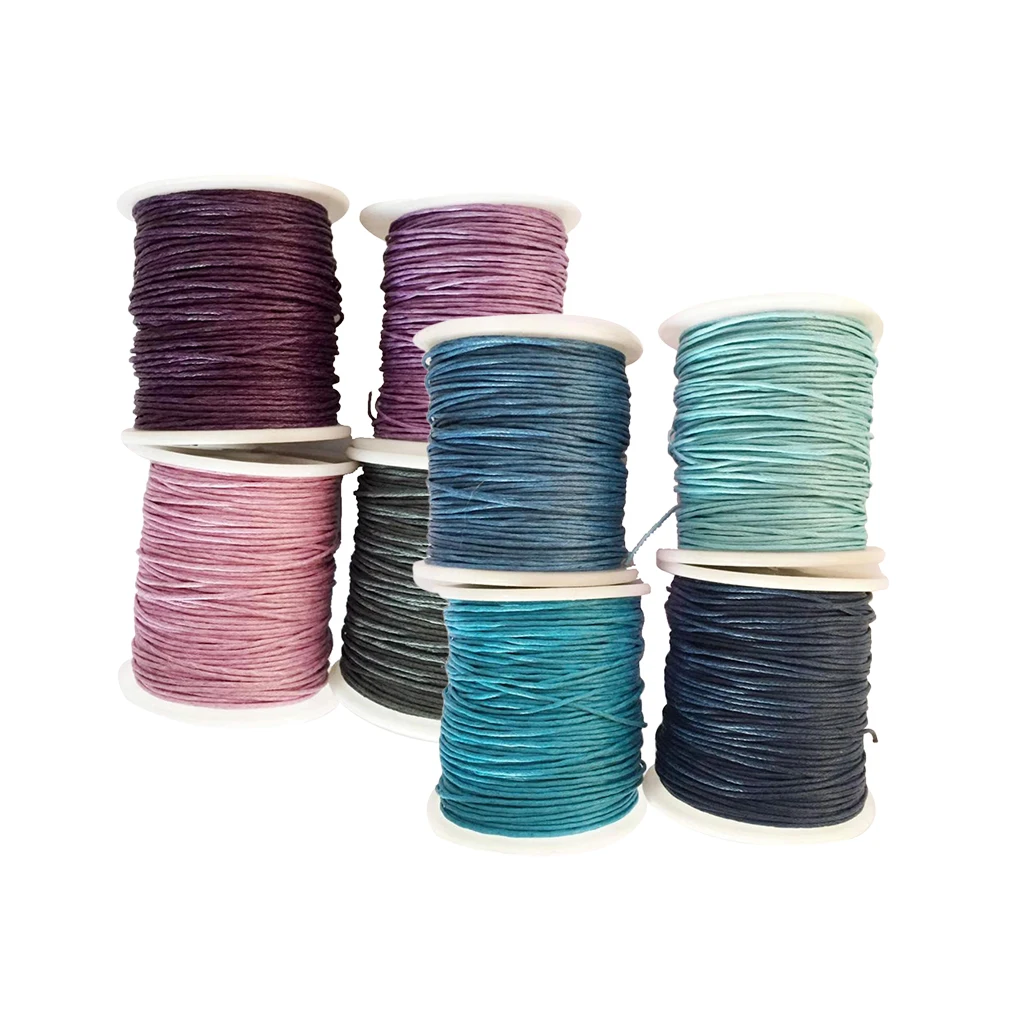 

8 Roll 80 Meters Waxed Cotton Cord String Rope Handmade Jewelry Making Findings Accessories 1mm