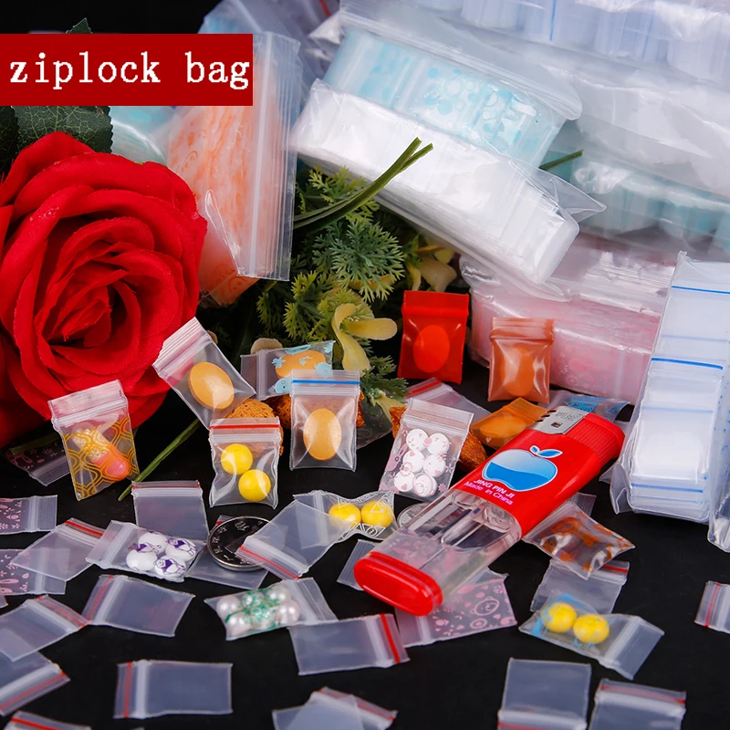 Cheaper Small Plastic Zipper Bag Ziplock Bag Ziplock Pill Packaging Pouches  More Size Mini Zip lock Bags Plastic Packaging Bags