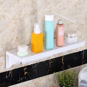 

Bathroom Shelf Modern Matt Black Bathroom Shelves Kitchen Shower Shelf hardware Wall Rack Storage Bathroom Bath U9Z8