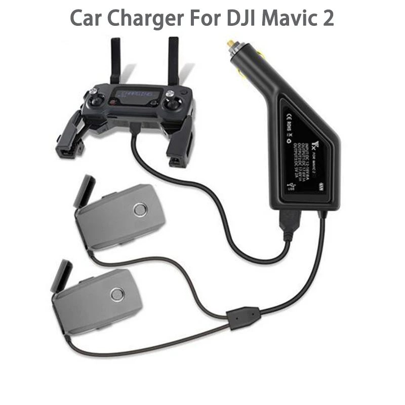 3 In1 Car Charger For Dji Mavic 2 Pro /zoom Drone Safe Fast Car Charger For Battery&remote