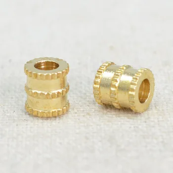 

50pcs/lot Fashion Craftwork 3 Rows Gear Tube Brass Beads 6mm Hadmade Copper Loose Spacer Beads DIY Jewelry Findings For Unisex