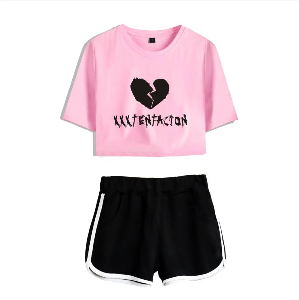 

New 2020 Xxxtentacion 2 Piece Set Women Tracksuit Casual Two Piece Set Top and Pants Summer Outfits for Women New Women Sets