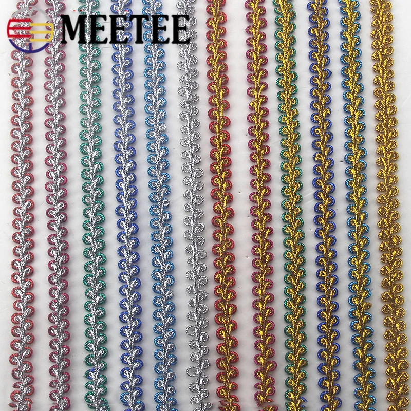 Meetee 22M 1cm Colored Curve Lace Knitted Decor Braided Laces Trim Ribbon Webbing DIY Accessories Home Clothing Sewing Accessory | Дом и сад
