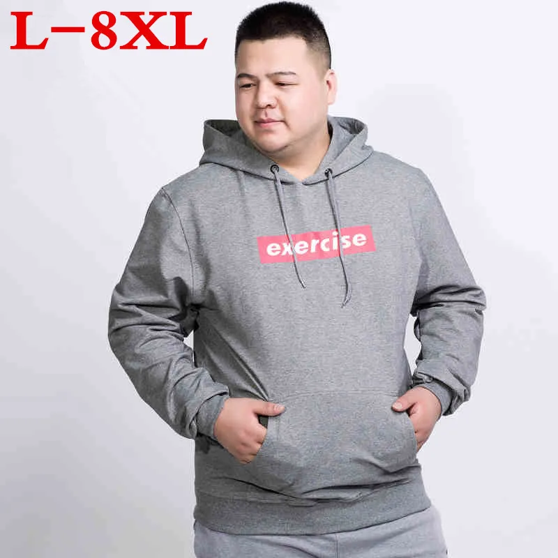 Размера плюс 8XL 7XL 6XL футболка Для мужчин брендовая с капюшоном шить дизайн Топы И