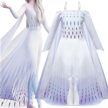 

NEW Anna Elsa 2 Princess dress Girls cosplay Snow Queen 2 Costume Child Christmas brithday Party Clothing