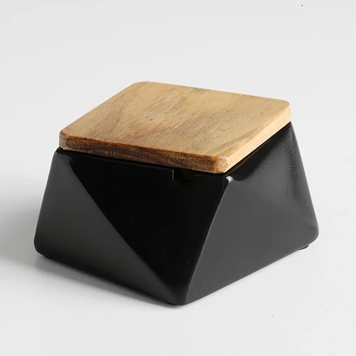 4 Side Shape Black d Переносная пепельница из смолы с крышкой для подарка домашний офис отель открытый бездымный Пепельница держатель домашний декор - Цвет: 4 Side Shape Black d