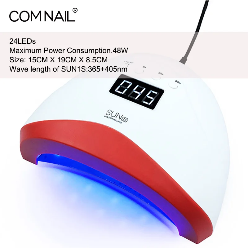 COMNAIL SUN 1S 30 шт. УФ светодиодный 48 Вт Светодиодный УФ-гель для ногтей, быстро отверждаемый светильник, Сушилка для ногтей, машина для дизайна ногтей