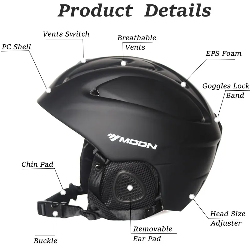 Professional CE Certification PC+EPS Adult Ski Helmet Men Women Skating Skateboard Snowboard Snow Sports Helmets with Goggles 3