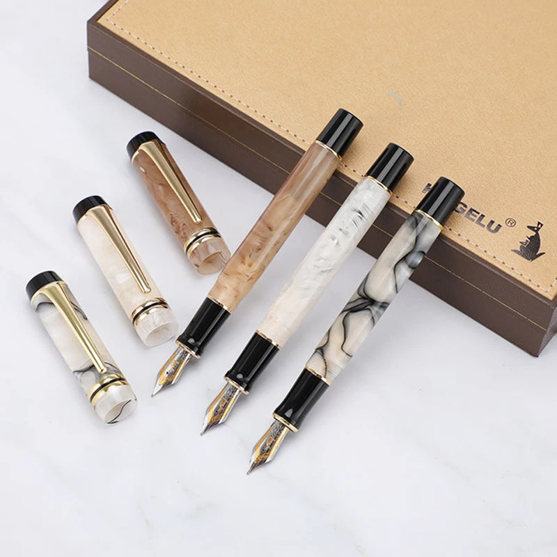 Kaigelu 316 Exquisite Marble Celluloid Fountain Pen, 22KGP Medium Nib Multicolor For Choice Phantom Pattern Wonderful Ink Pen