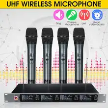 Профессиональный UHF беспроводной микрофон системы 4 канала 4 беспроводной ручной микрофон Kraoke речевые вечерние поставки кардиоидный микрофон