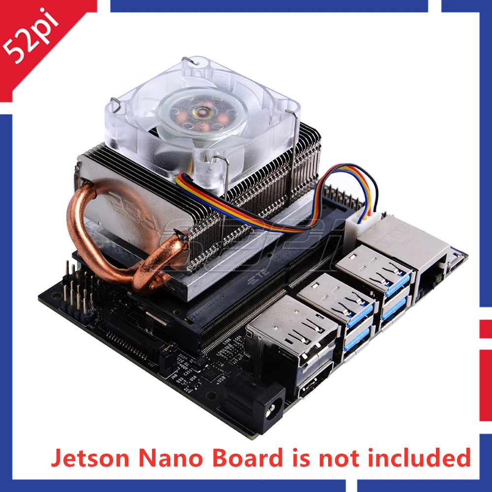 

52Pi Ice Tower Cooling Fan Super 7 Colors RGB Changing Light for NVIDIA Jetson Nano Developer Board