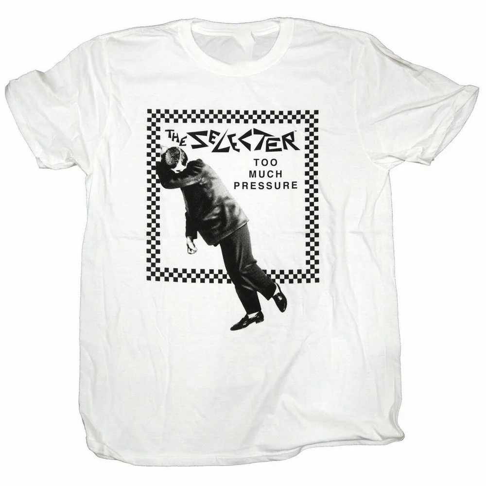 The Selector T-Shirt - Too Much Pressure 100% Official Ska 2 Tone Cotton Tee Shirt Casual Print Fashion |