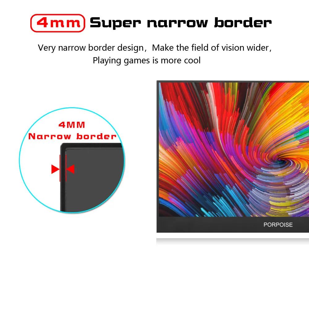  17.3 Inch Super-Ultra Portable Monitor 1920 * 1080P IPS Screen USB Display with Folding Holder For 