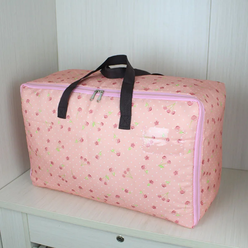 pink cherry Оксфордские тканевые покрывала, органайзер для путешествий на открытом воздухе, сумка для хранения игрушек, органайзер для маленьких вещей, сумка для хранения, водонепроницаемая, Пыленепроницаемая сумка для хранения - Цвет: pink cherry