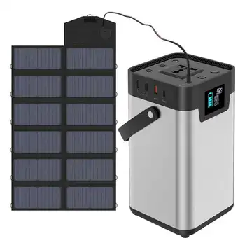 

Portable Power Generator Emergency Backup Inverter Station with 110V / 220V Dual AC Outlets 3USB Outdoor Power