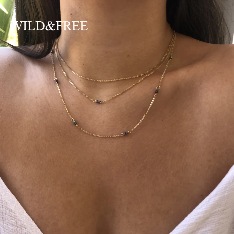 WILD & FREE с новым дизайном 3 многослойное колье для женщин изготовлено вручную