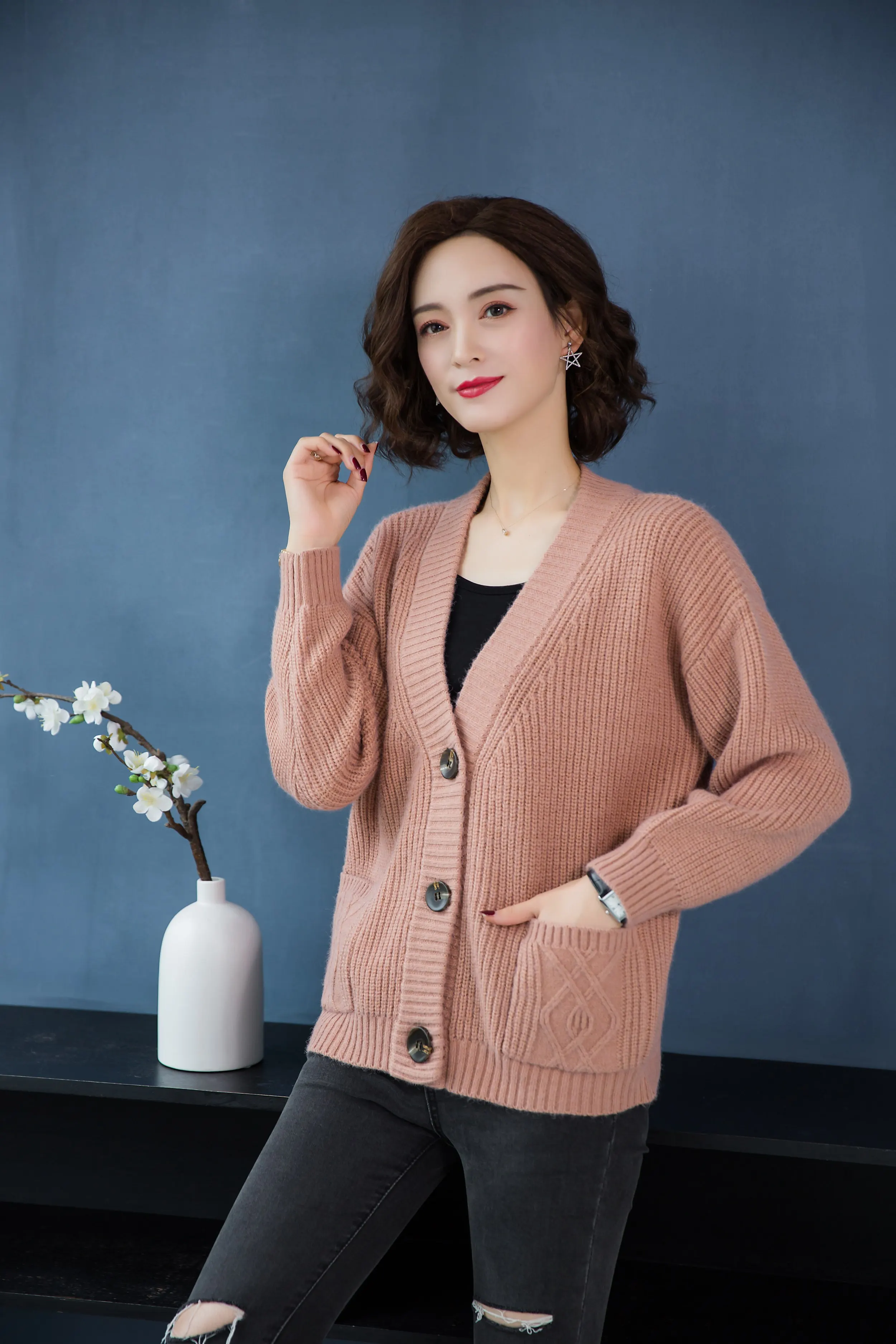 YISU Fashion Solid Knitted Cardigan Women Casual Long Sleeve Autumn winter Female Crochet Short paragraph Cardigans Women