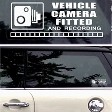 Autocollants d'avertissement de miroir, 1 paire, enregistrement de caméra vidéo CCTV, fenêtre de véhicule, décalcomanies de décoration en vinyle, style de voiture