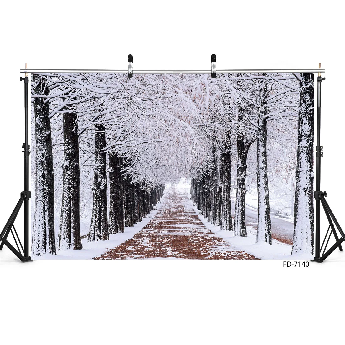 

Виниловые фоны для студийной фотосъемки с изображением падающих снежных рядов деревьев и дорог
