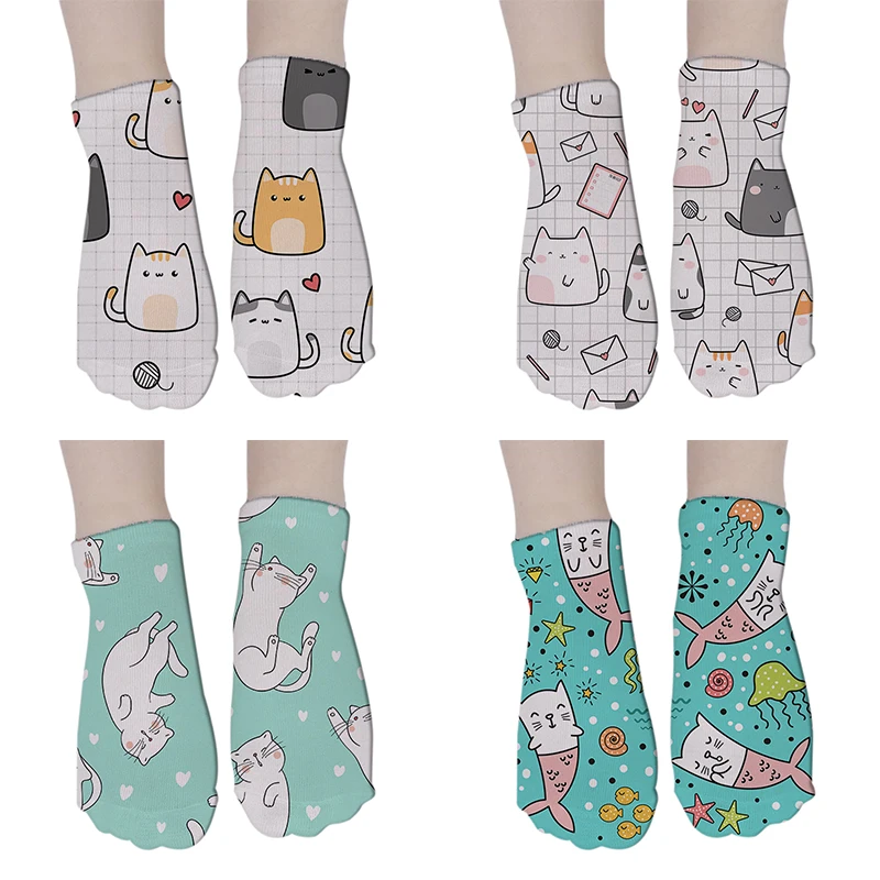 Mens Happy Ankle Socks 12 Colors Cartoon Striped Women‘s Men Cotton Funny Female Harajuku Short Women 8S-DW113 | Женская одежда