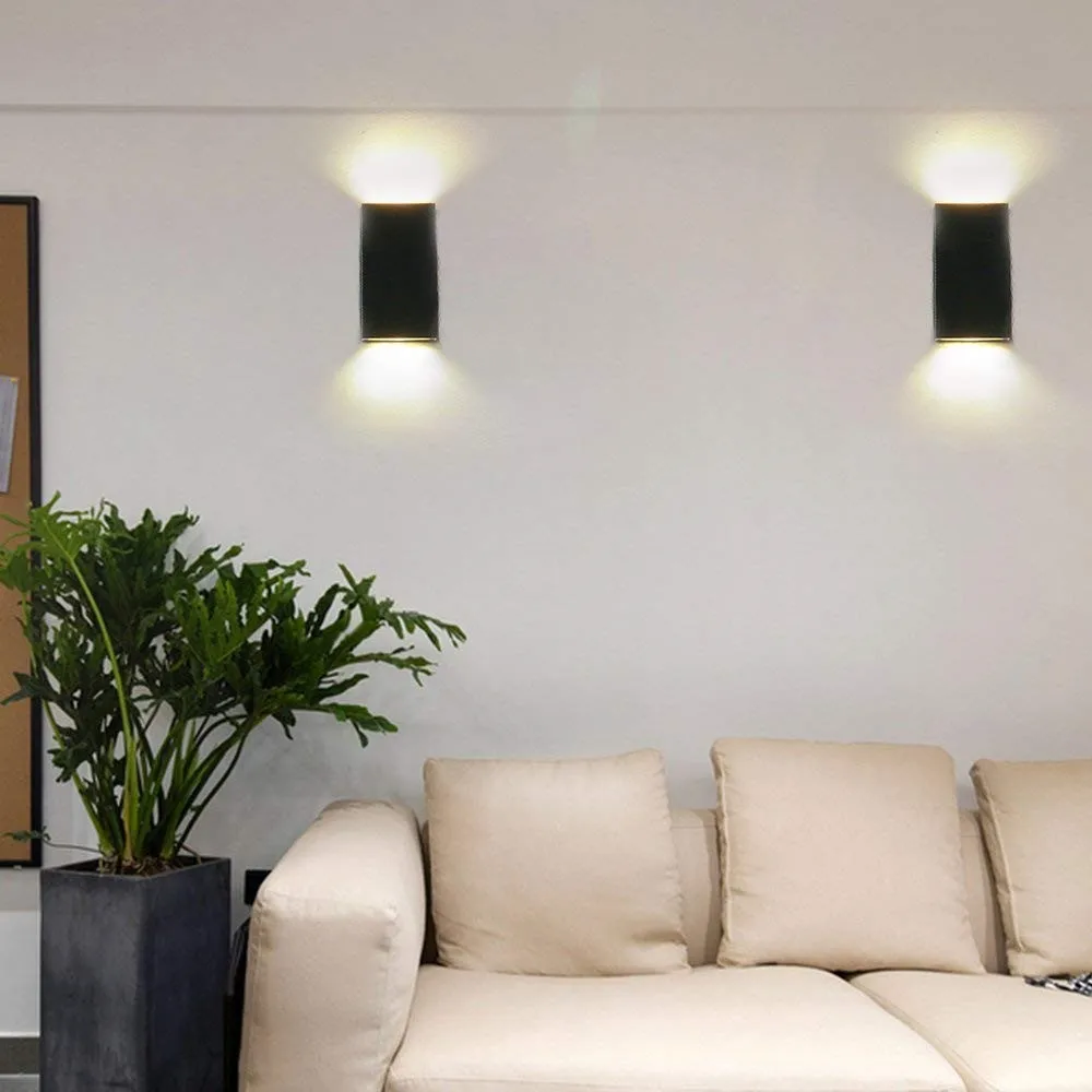 Водонепроницаемый светодиодный настенный светильник 6 Вт COB литой алюминиевый IP65 садовый светильник для ванной комнаты внутренний и открытый настенный светильник-бра