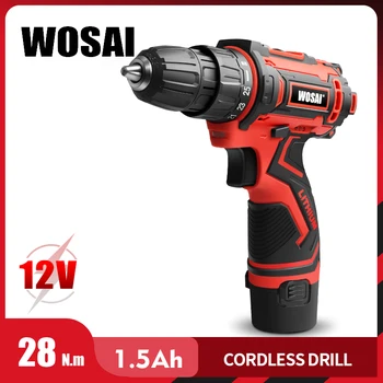 

WOSAI 12V Max Electric Screwdriver Cordless Drill Mini Wireless Power Driver DC Lithium-Ion Battery 3/8-Inch 2-Speed