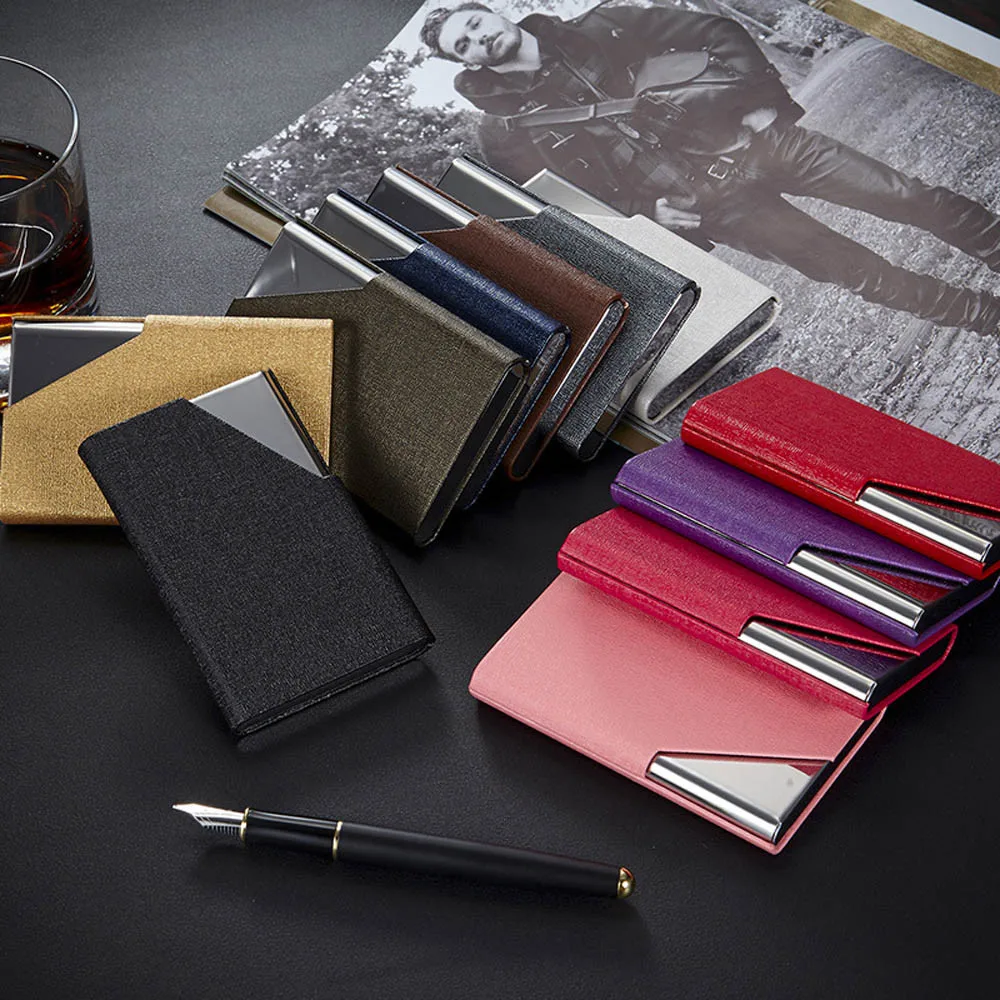 

Pocket Stainless Steel Metal Business Card Holder Case ID Credit Wallet