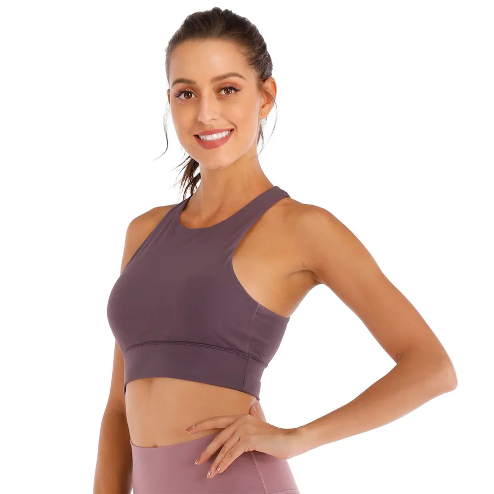 LUKITAS, женский спортивный бюстгальтер, сексуальный, Brathable, спортивный топ, пуш-ап, женский, для спортзала, фитнеса, Спортивное нижнее белье, женский, для бега, нейлон, бюстгальтер для йоги - Цвет: Purple