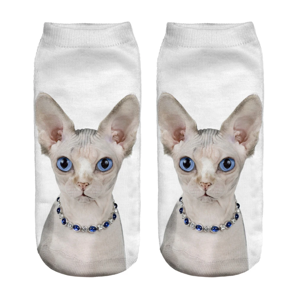 A-pair-new-3D-Socks-Kids-Children-Cotton-Socks-Funny-Sphynx-Cat-Spring-Summer-Low-Ankle