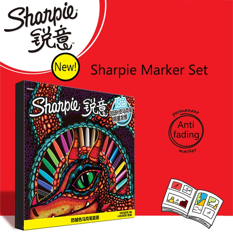 Острые маркеры Sharpie набор из 24 палочек ученический анимационный дизайн