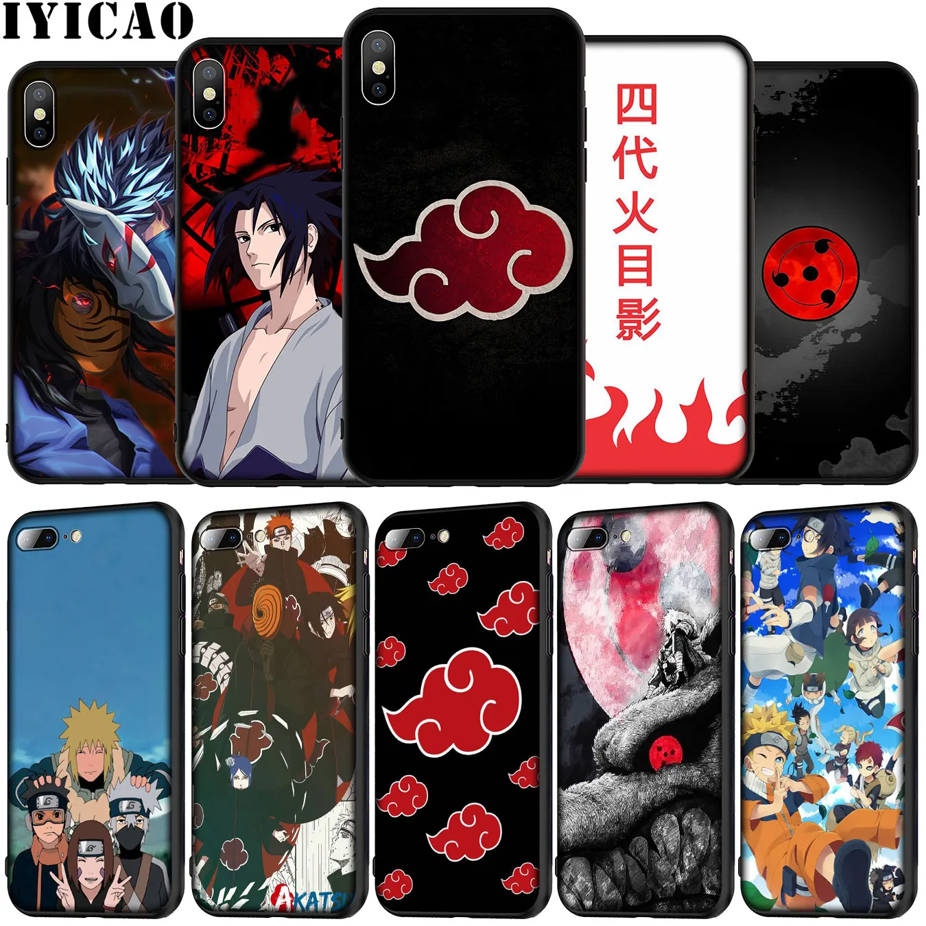 Naruto Sasuke Kakashi Soft Silicone Phone Case for iPhone 12 Mini XR X XS 11 Pro Max 5 5S SE 6 6S 7 8 Plus TPU Cover | Мобильные