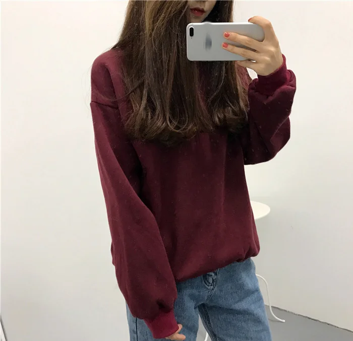 Sudaderas mujer,, Harajuku, одноцветная толстовка, женская, с длинным рукавом, с капюшоном, свободная, женские толстовки, свитшоты, повседневный спортивный костюм