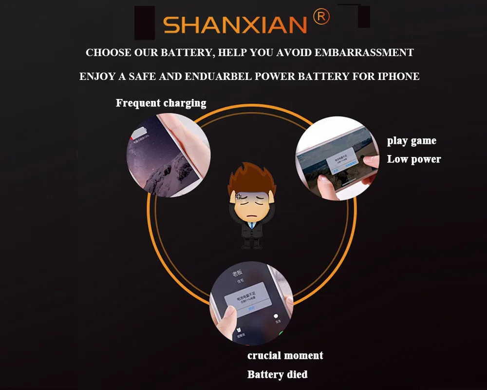 SHANXIAN батарея повышенной емкости для iPhone 7 PLUS 7 P Реальная Емкость 3400 мАч нулевой цикл с бесплатными инструментами и PSE