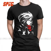 Атака на Титанов Mikasa AOT Красивые футболки очищенный хлопок мужские футболки крутые футболки Уникальные с коротким рукавом Crewneck