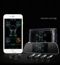Iycorish Solar Tpms Car Tire Pressure Alarm Monitoring System 4 External Automatic Alarm System Tire Pressure Temperature Warning