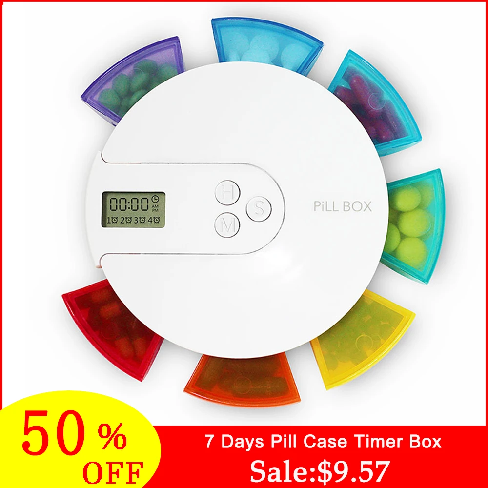 7-Grid-Pill-Cases-Medicine-Storage-Box-Electronic-Timing-Reminder ...