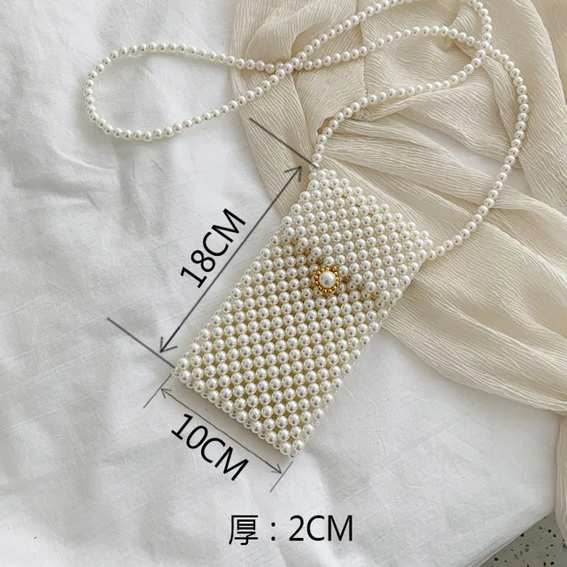 Mini Pearl Bag Handmade Vintage EVA Beaded Fashion Banquet Party Shoulder Bag Female 2019 Wedding Bags Luxury Women's Coin Purse A7