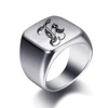 Bagues personnalisées à graver initiale pour hommes, chevalière masculine en acier inoxydable, bijoux vierges, bande, ton argent poli, taille américaine