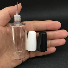 50 шт. 30 мл новая пустая бутылка для электронных сигарет, электронных жидкостей, пластиковая бутылка-капельница для домашних животных, Длинная тонкая игольчатая бутылка для масла с белой черной крышкой