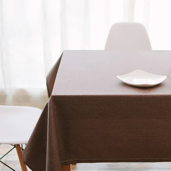

Rectangle Tablecloth Plain Waterproof Solid Dustproof Restaurant Protective Linen Easy Clean Party Decor Home Soft Banquet