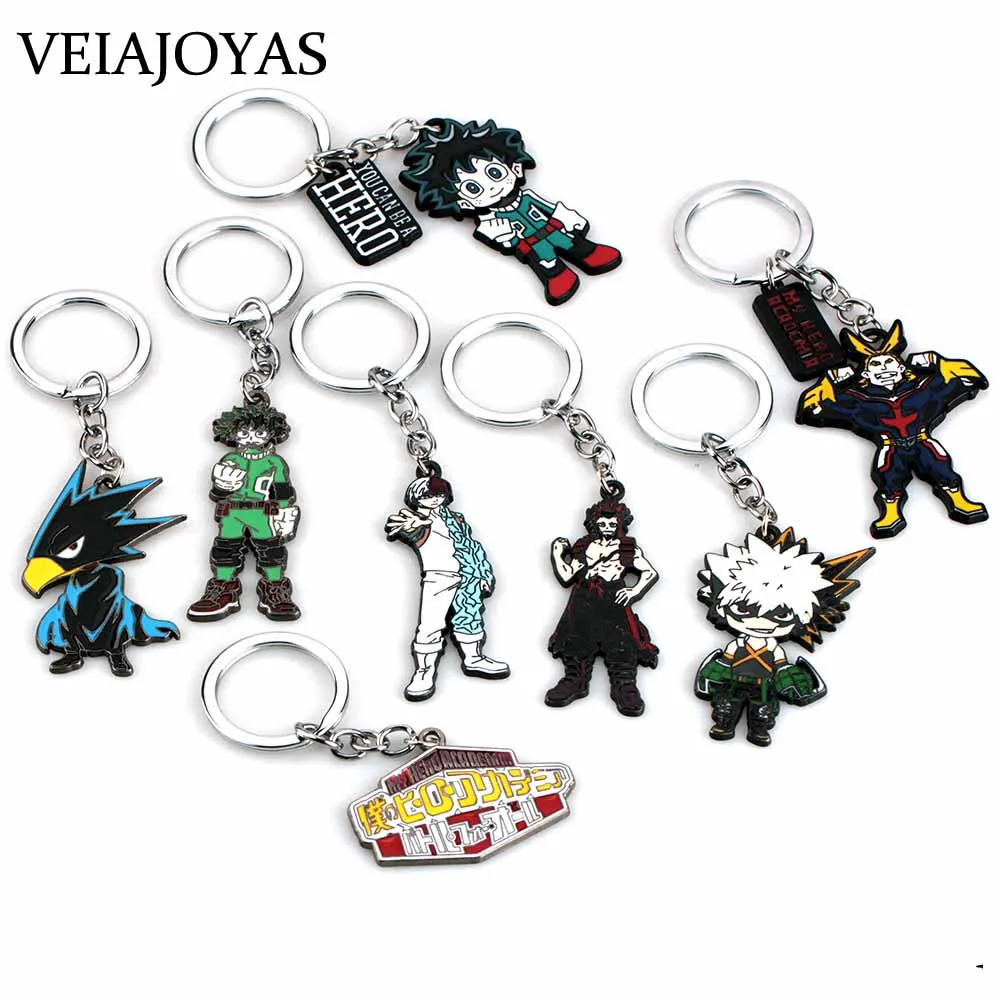 

2019 My Hero Academy Keychain Cartoon Bakugo Izuku Shoto Alloy Pendant Key Chain Charm Car Key Ring Anime Jewelry Accessories