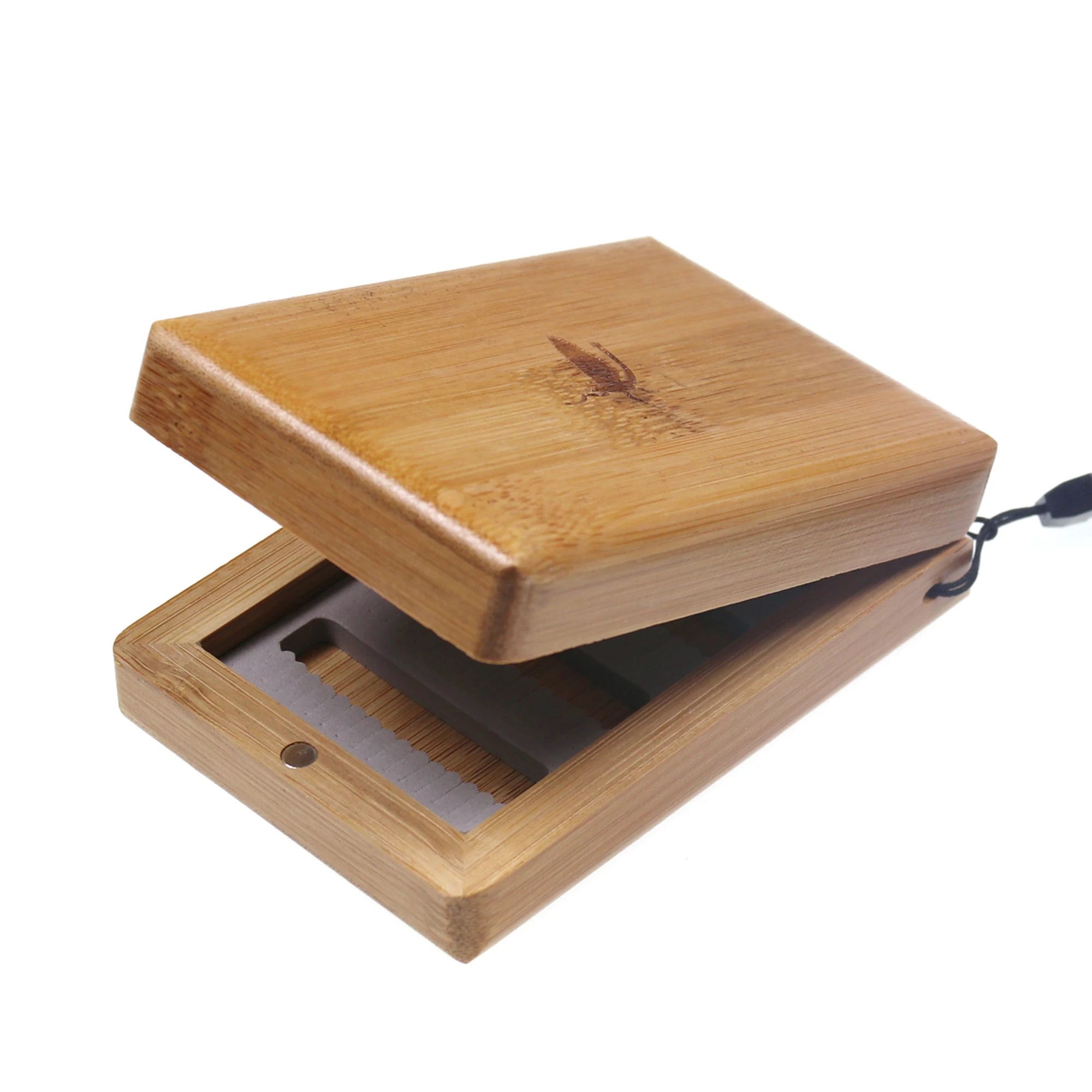 Bimoo, 1 шт., маленький водонепроницаемый удобный захват, пенопластовая коробка для ловли нахлыстом, деревянная коробка для хранения нахлыстом, бамбуковые контейнеры для хранения, чехол 98*70*30 мм