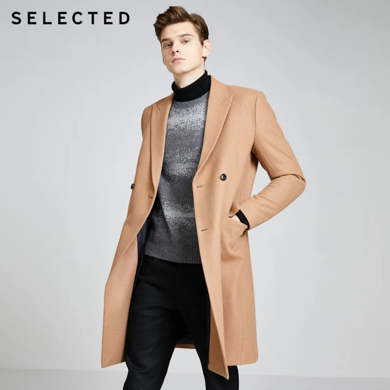 SELECTED Vintage Woolen Blended Outwear Double-breasted Wool Coat S|419427526 SELECTED Vintage Woolen Blended Outwear Double-breasted Wool Coat S|419427526
