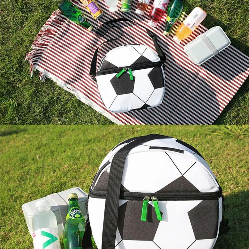 

Portable Thermal Cooler Lnsulated Waterproof Lunch Carry Storage Football Shape Picnic Bag Pouch Lunch Box Bag Tote Meal Box 4
