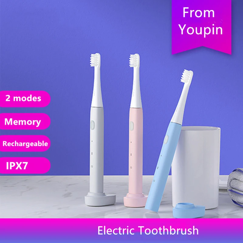  Youpin Mijia Infly электрическая звуковая Зубная щётка 2 режима Перезаряжаемые смарт карты памяти вибрационная Зубная очиститель Беспроводно…