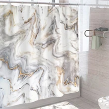 Rideau de douche imprimé marbre artistique moderne, couverture de baignoire épaisse, rideaux de salle de bains imperméables