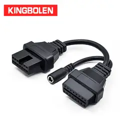 Для mitsubiish/hyundai 12pin до 16Pin OBD2/OBDII DLC автомобильный диагностический инструмент кабель 12 Pin до 16 pin Женский удлинитель