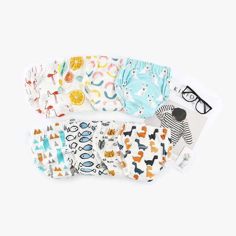 

Summer New Style Hot Baby Underwear Gauze Cartoon Children's Bread Pants Baby Learning Training Pants