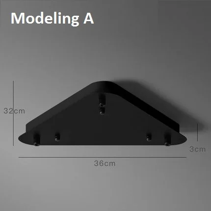 Modeling A LukLoy железная Потолочная пластина черный белый кулон треугольная Потолочная пластина для многоголовой люстры настраиваемый размер - Цвет: Modeling A