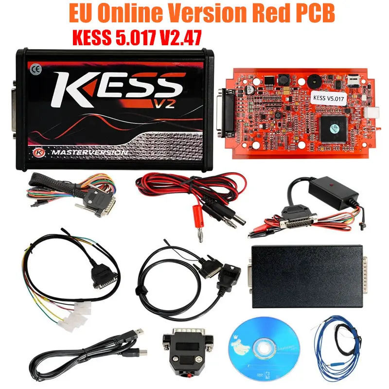 Новейший KESS V2.47 5,017 V2 KESS V5.017 K-TAG 7,020 K TAG 7,020 V2.25 4 светодиодный красный ЕС онлайн светодиодный BDM Рамка ECU Инструмент 9 ECU SW подарок - Цвет: KESS V5.017 Red